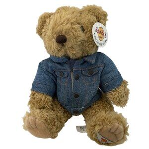 Hard Rock Cafe INDIANAPOLI 1990s Honey TEDDY BEAR Plush  Denim Jacket Vtg